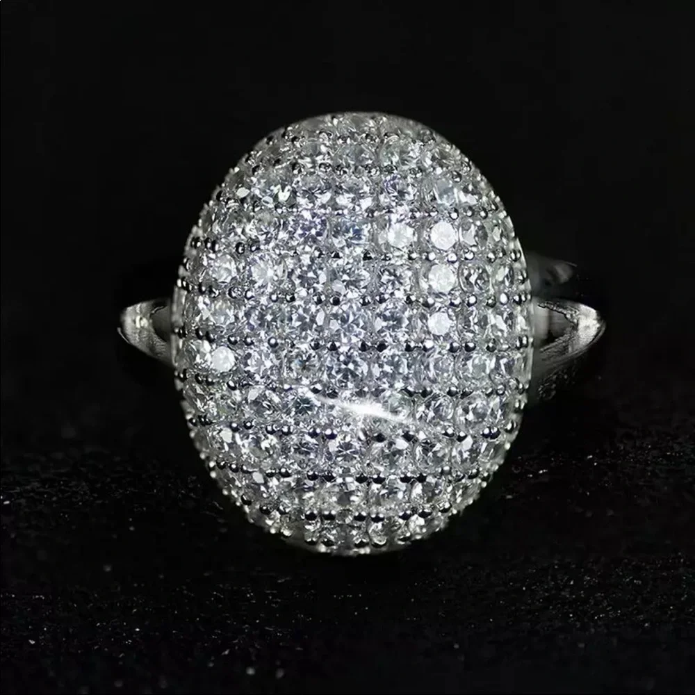Luxury 925 Silver Unique Design Diamond Ring New - Picture 3 of 9